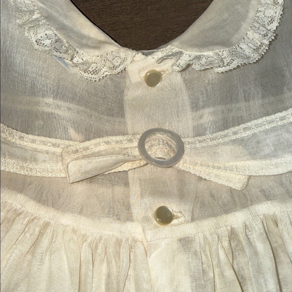 Vintage Wee Tog Organza Smocked Dress Heirloom Embroidered 12M - Picture 6 of 7